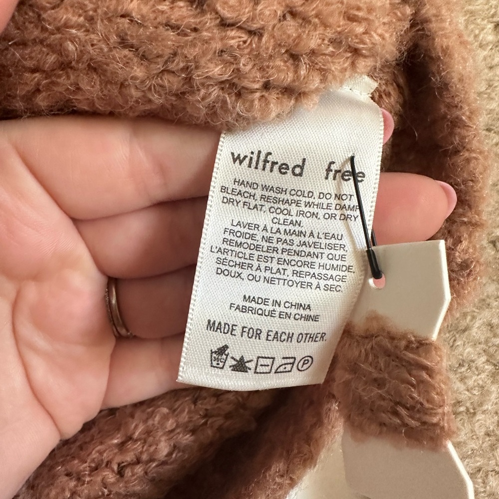 NWT Aritzia Wilfred Free Colorblock Brown Meridian Sweater Size XXS - Picture 11 of 12